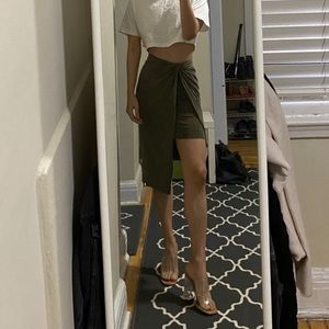 Khaki All Saints wrap skirt